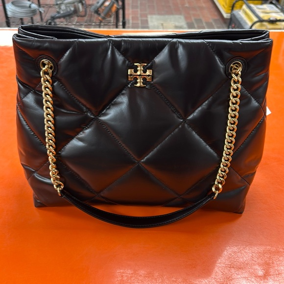 Tory Burch Black Kira Diamond Quilt Tote - Picture 1 of 4